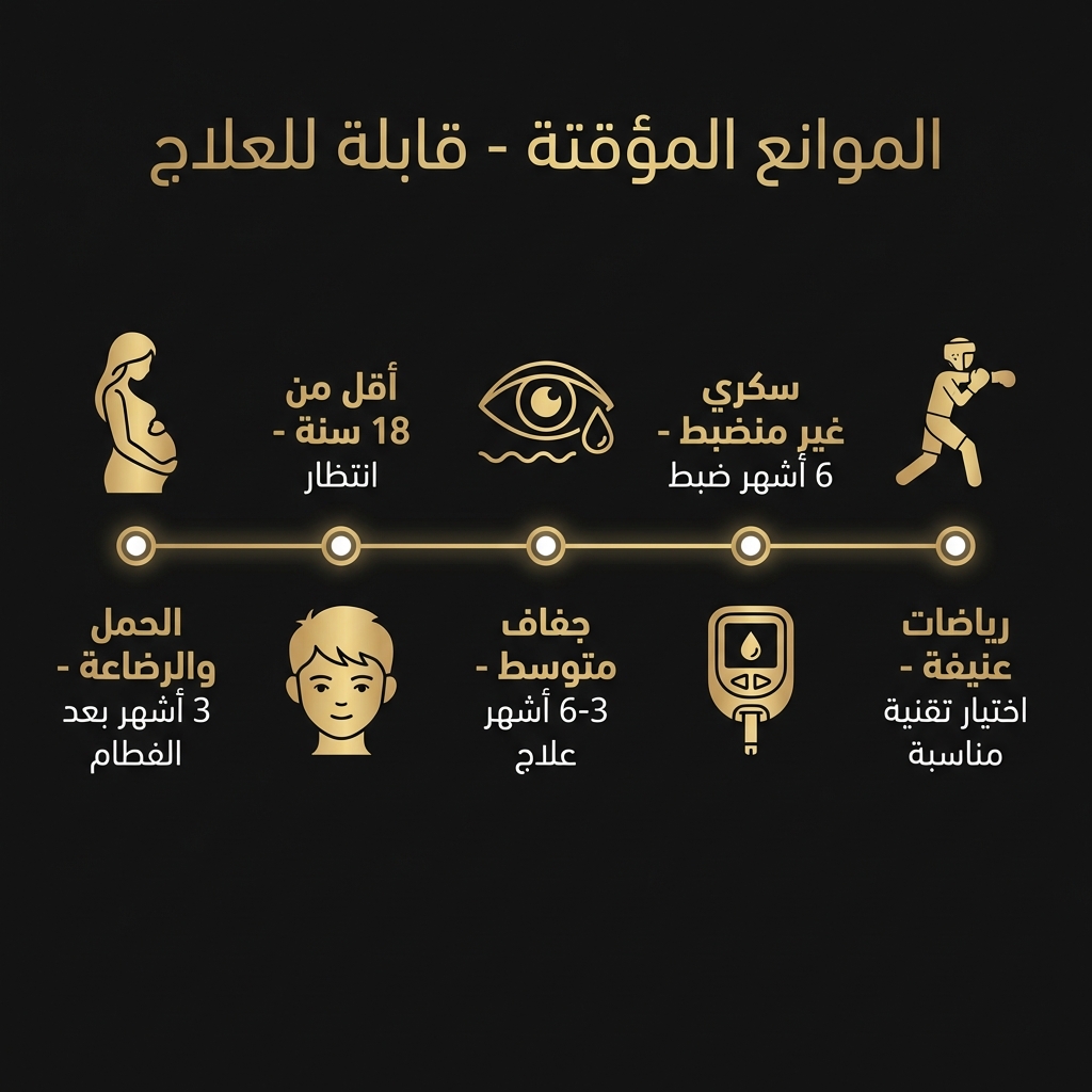 الموانع المؤقتة لعملية تصحيح النظر - 9 حالات قابلة للعلاج
