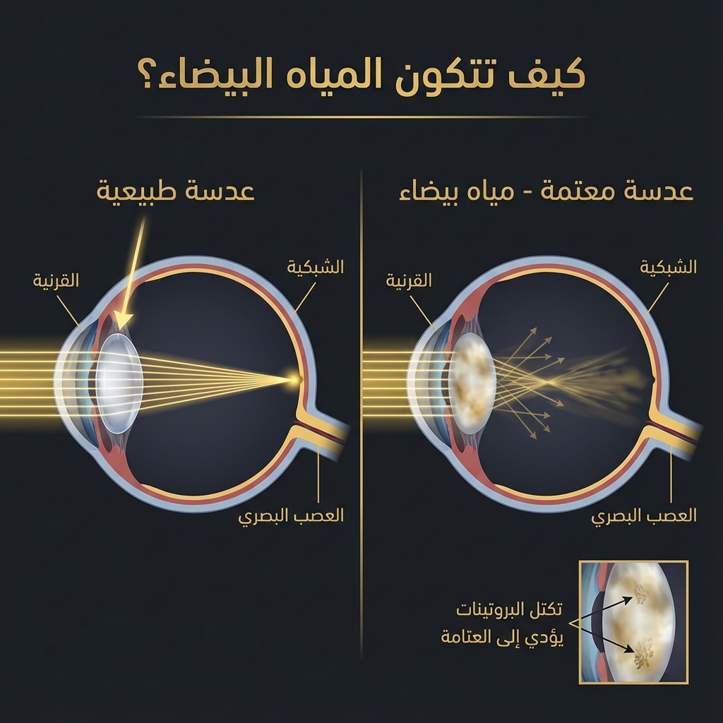 مقارنة بين العدسة الطبيعية والمعتمة