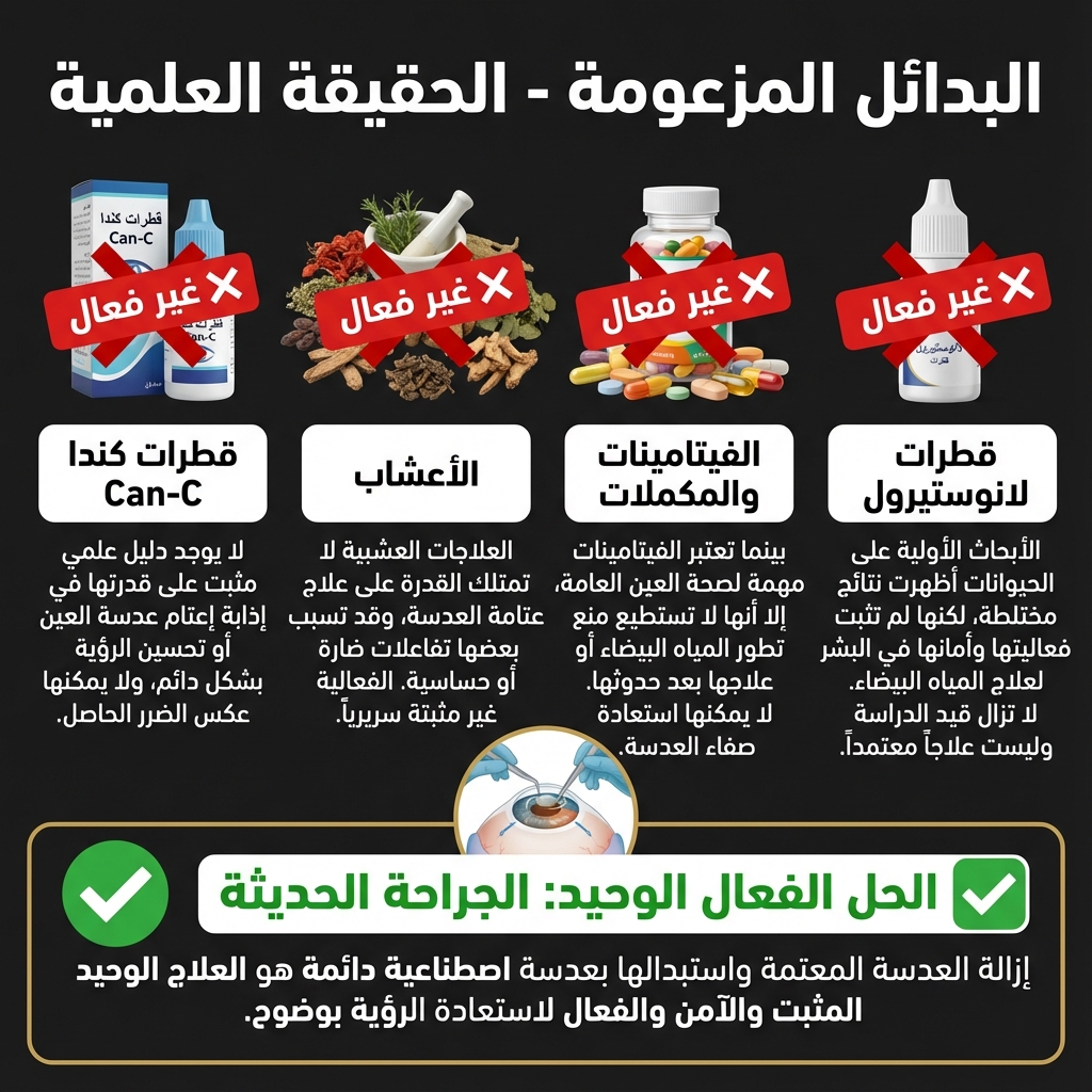 البدائل المزعومة للمياه البيضاء ولماذا لا تعمل