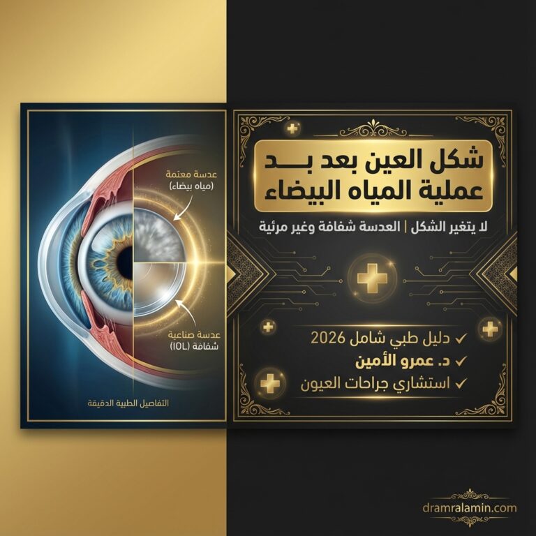 شكل العين بعد عملية المياه البيضاء