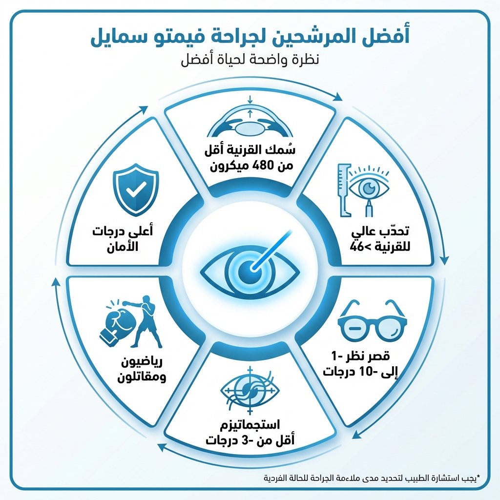 أفضل المرشحين لجراحة الفيمتو سمايل - 6 معايير طبية
