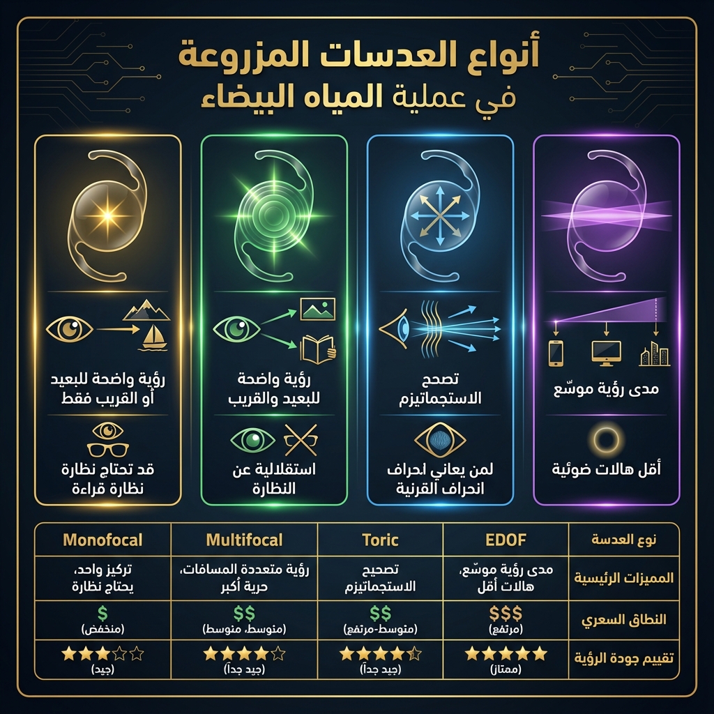 أنواع عدسات العين الصناعية
