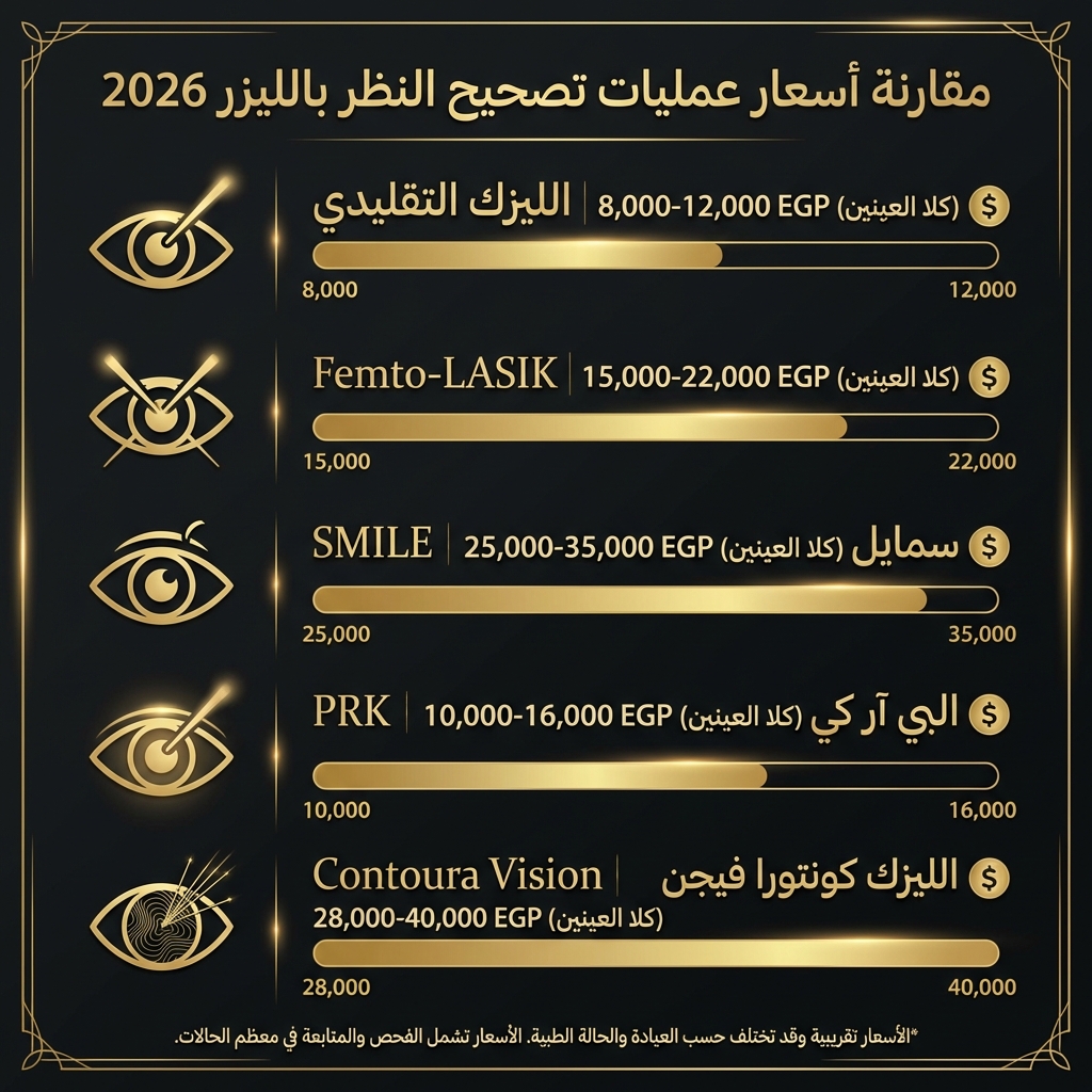 مقارنة أسعار عمليات تصحيح النظر بالليزر 2026