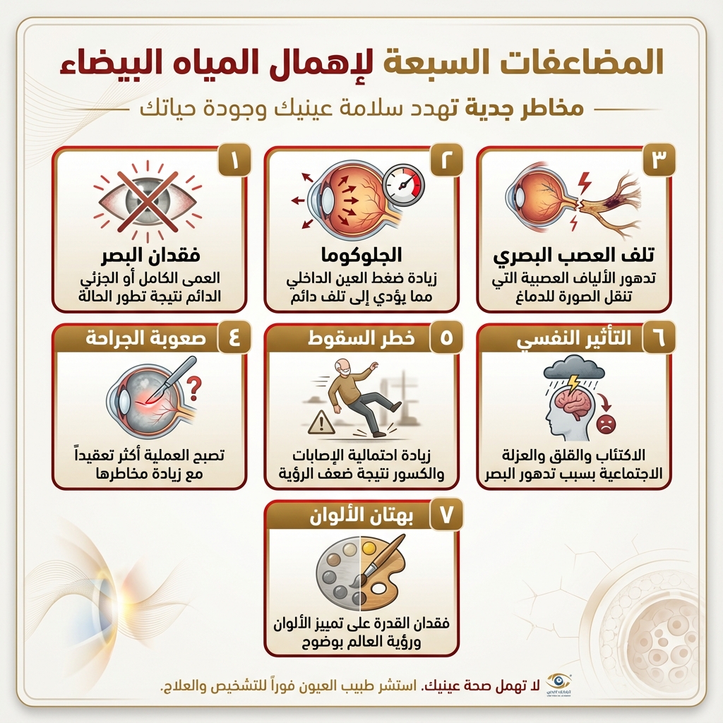 المضاعفات السبعة لإهمال المياه البيضاء