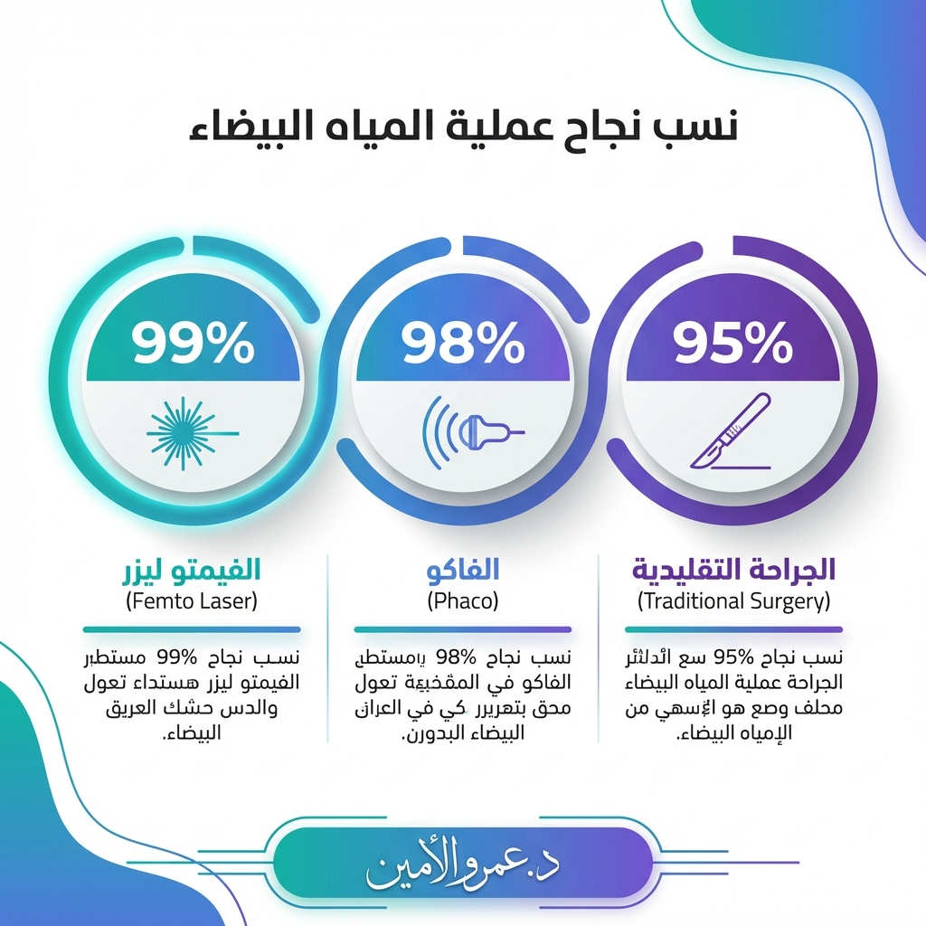 نسب نجاح عملية المياه البيضاء - د. عمرو الأمين