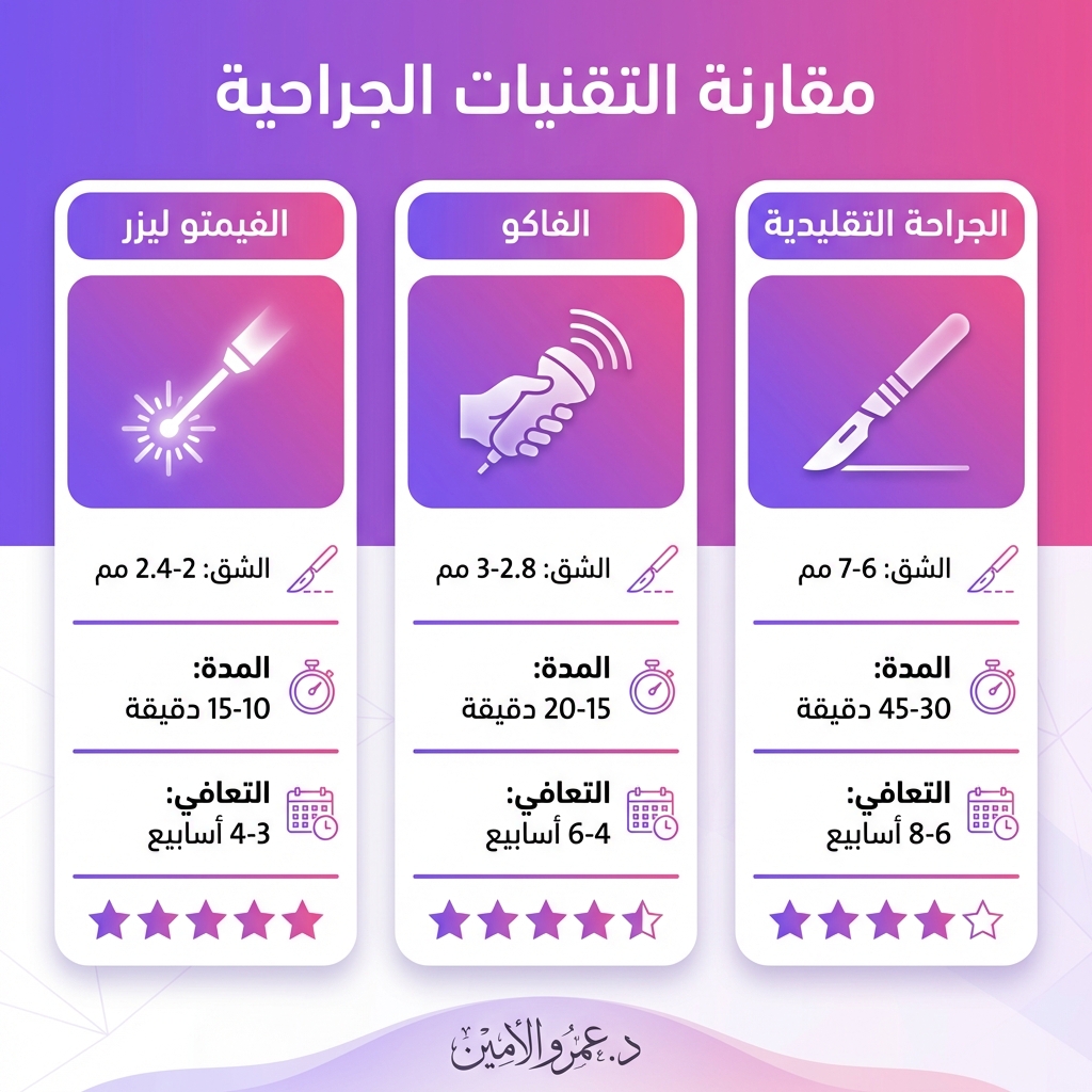 مقارنة التقنيات الجراحية - د. عمرو الأمين